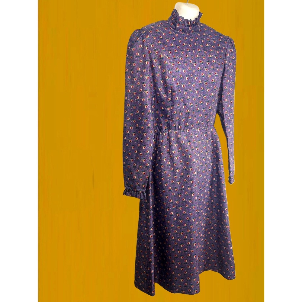 Vintage 70s Posh by Jay Anderson Ruffle Collar Dress – Prairie Romance in Plum